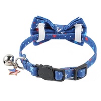 ZHONGYA 2026 États-Unis Noeud papillon pour chat pour la fête de l'Indépendance des États-Unis Nœud Papillon pour Chat en Polyester à Motif Drapeau, Accessoires pour Animaux de Compagnie en Stock, Fournitures pour Animaux