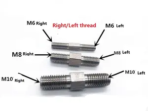 Werkseitig Gewinde Edelstahl 304 A2 rechts links Stahl Doppel ende Acme metrische Gewinde bolzen M16 DIN938 DIN939