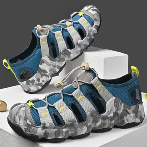 Men Women Sporty Flat Sandals <b>Slip</b> On <b>Nylon</b> Upper Rubber Midsole Massage Feature - Product Image 5
