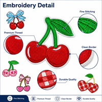 Lot de patchs brodés cerises à thermocoller ou à coudre, appliques mignonnes en forme de fruits pour vêtements, vestes, sacs, décoration DIY