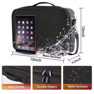 Échantillon Gratuit : Trousse de Maquillage Professionnelle Étanche en Tissu Oxford Rigide avec Compartiments, Poignée de Transport et Roulettes pour Voyage - Product Image 2