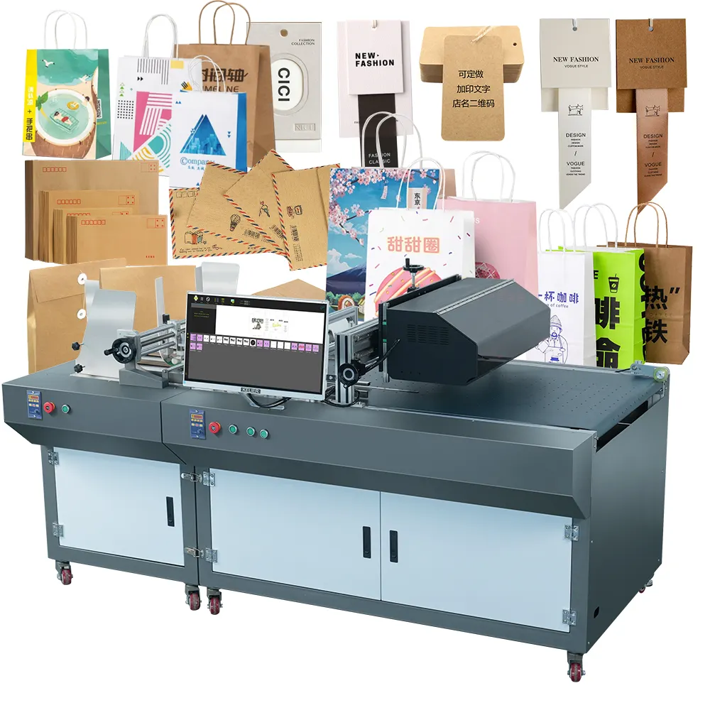 Kelier Автоматический цифровой картонный Крафт бумажный мешок печатная машина один проход упаковочный принтер бумажный стаканчик вентилятор принтер