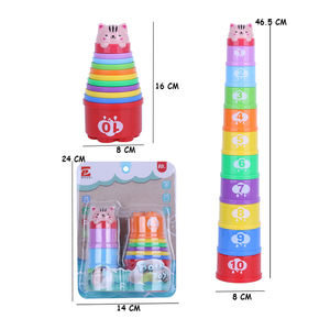 CPC Montessori educational plastic kids bath anelli impilati giocattolo smistamento tazze impilabili giocattoli per nidificazione per bambini - Product Image 6