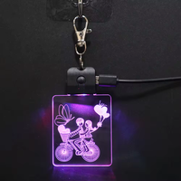 Lampes de poche personnalisées créatives portables rechargeables par USB Mini porte-clés lumière LED