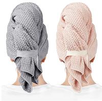 Serviettes de séchage pour cheveux en microfibre 100 x 60 cm, séchage rapide, super absorbantes, lavables en machine, longues, épaisses, bouclées