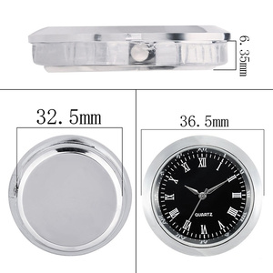 Thạch anh xem cơ chế bạc vỏ 36mm mini đồng hồ phù hợp lên chèn kim loại đồng hồ chèn - Product Image 3