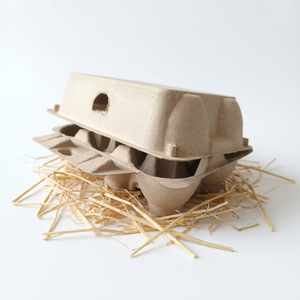 Cartons à œufs promotionnels jaunes naturels à 10 alvéoles en papier recyclé pour ferme biologique - Product Image 4