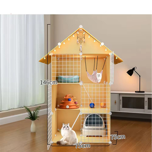 Joysing-Cage pour chat et <span class=keywords><strong>furet</strong></span> d'élevage en fil métallique, assemblage en fer massif, maison de jeu pour chat par le fabricant - Product Image 4