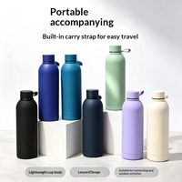 Bouteilles d'eau en acier inoxydable multicolores durables à col étroit, flasques isothermes, tasses de voyage pour l'école, cadeaux