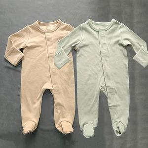 Manyetik düğme Bodysuit CPC sertifikası katlayın eldivenler bebek tulum ulaşmak çevre dostu uzun kollu bebek manyetik Footie - Product Image 5