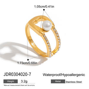 Belle bague de fiançailles classique en forme de cœur en acier inoxydable plaqué or rose et platine avec zircon naturel, étanche, pour femmes - Product Image 4