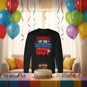 Maglietta a maniche lunghe con motivo a ragnatela per fratello del compleanno, coordinata per la famiglia - Product Image 3