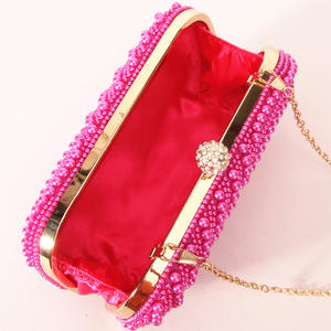 Europa En De Verenigde Staten Nieuwe Dames Diner Tas Handtas Roze Parel Met Ketting Diner Clutch Groothandel - Product Image 6