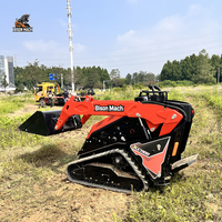 PENGIRIMAN GRATIS Mini Wheel Skid Steer Loader Track Wheel CE/EPA Mini Skid Steer Loader Dengan Bucket Trencher Rotary Plow