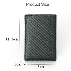 <strong>Best</strong> Seller Slim Carbon Fiber PU Leather RFID Blocking Trifold <strong>Card</strong> Holder <strong>Men</strong> Wallet with ID Window for Cash and <strong>Cards</strong> - Product Image 5