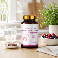Étiquettes personnalisées en vinyle pour bouteilles de peptides de collagène, résistantes à l'eau et à l'huile, autocollants adhésifs en rouleaux pour emballages de compléments alimentaires et produits de santé