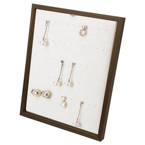 تصميم شعبية بالجملة خشبية المخملية حلقة فتحات القرط حامل حامل المجوهرات عرض موقف - Product Image 5