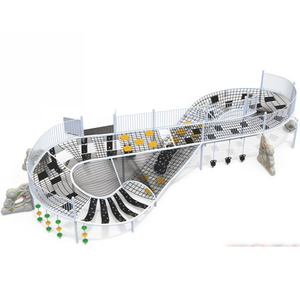 Tobogán Doble Simétrico Amarillo con Malla Negra, Ruedas Coloridas, Anillos y Columpio - Product Image 6