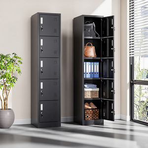 Casier vestiaire individuel en acier à 2 portes pour personnel, armoire de rangement métallique pour vêtements de sport et employés - Product Image 2