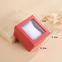 Exquisita Caja de Regalo de Cartón Transparente de Color Puro para Relojes, Caja de Almacenamiento de Joyería de Color Sólido Simple