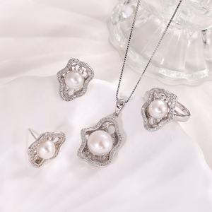 KAMMY 7,5-10,5 mm Classique Personnalisé Luxe Mariage Zircon Argent Sterling 925 Ensemble de Bijoux de Fiançailles et de Soirée Tendance - Product Image 5