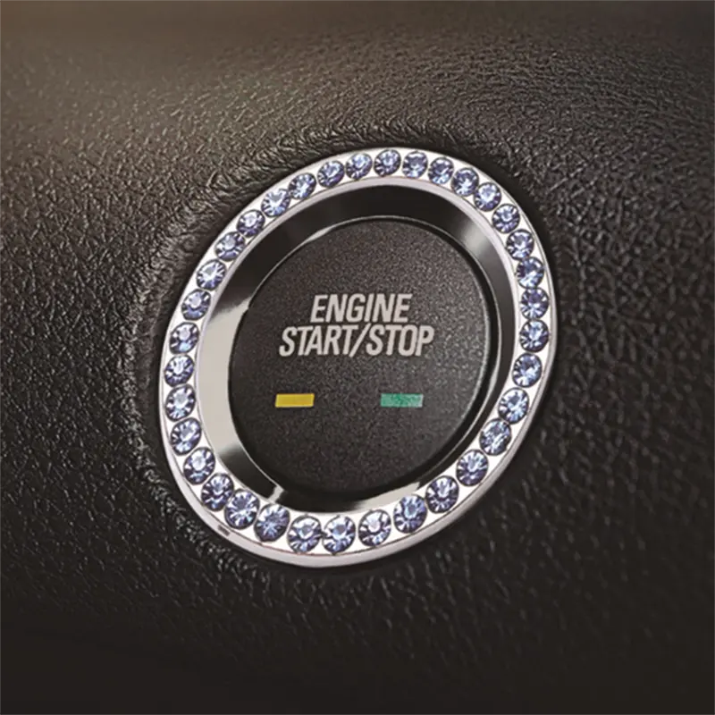 Bling Auto Dekor Kristall Auto Bling Ring Emblem Aufkleber Bling Autozubehör für Auto Start Motor Zünd knopf Schlüssel