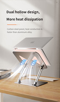 Nouveautés : Support portable et pliable en acier au carbone pour ordinateur portable, réglable en hauteur, support de bureau pour ordinateur portable, support pour tablette à 360 degrés
