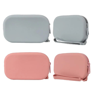 Pochette en silicone pour bonbons, fermeture éclair lisse, poignée souple, étui pour écouteurs, organiseur de portefeuille, trousse de maquillage personnalisée, sac de voyage pour cosmétiques - Product Image 3
