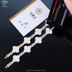 Yu <span class=keywords><strong>Ying</strong></span> Design per Gioielli Hip-Hop, Collana e Bracciale Tennis in Argento con Moissanite VVS, testato al 100% con diamanti, stile Cuban Iced Out - Product Image 3