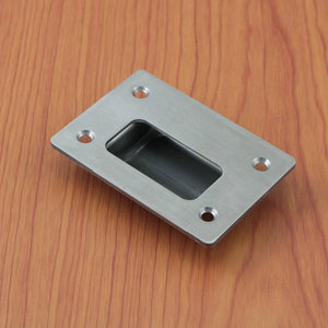 Stainless Steel Sliding Door Handle 90mm x 65mm Recessed <b>Wardrobe</b> <b>Hardware</b> Modern Simple Design Brushed Finish Door Mount - Product Image 3