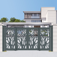 Moderne elektrisch intrekbare aluminium schuif-vouwpoort voor villa, hotel, bedrijf, fabriek, beveiliging, automatisch