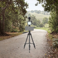 Perlengkapan Vlogging Ponsel dengan Tripod, Lampu LED, & Mikrofon Shotgun untuk iPhone Android TikTok YouTube Wawancara
