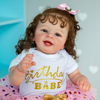 NPK YANNIK Muñeca de Alta Calidad de 60cm para Bebé Reborn, Muñeca Popular para Niña, Cuerpo Suave con Pelo Marrón Enraizado