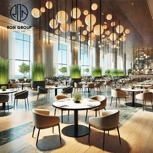 Ensemble de tables et de chaises de style grandiose et luxueux, design moderne, matériau PU haut de gamme, pour restaurants et cafés - Product Image 2