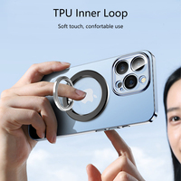 Support de téléphone magnétique de bureau en métal miniature avec anneau flexible pour smartphones