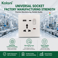 Enchufe de Pared Universal Kolani UK con Carga Rápida USB A+C de 20W e Indicador, Enchufe Múltiple de PC Blanco con Control de Energía