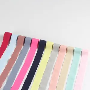 Fabrika toptan renkli yumuşak 25mm kenar bantlama boru bant elastik iç çamaşırı Hairbands için biye bant - Product Image 1