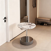 Table d'appoint en marbre de style nordique, luxe léger, salon, table basse ronde minimaliste, décoration, table à thé