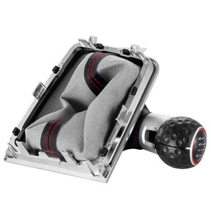 Poignée de levier de vitesse manuelle pour Volkswagen Golf 7 GTI, en plastique, noir avec surpiqûres rouges - Product Image 2