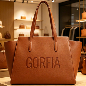 Bolso de Hombro de Cuero Vegano con Logotipo Grabado Personalizado, Gran Capacidad, Cierre Magnético - Product Image 2
