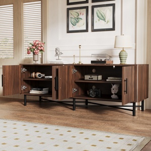 Mueble de TV Moderno y Lujoso de 4 Puertas con 2 Espacios de Almacenamiento y Estantes Ajustables para la Organización de la Sala de Estar, Compatible con Televisores de 65+ Pulgadas - Product Image 2