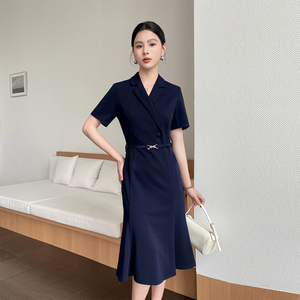 Robe moulante professionnelle vintage pour femme enceinte, à manches courtes, double boutonnage, coupe <span class=keywords><strong>trompette</strong></span>/sirène, idéale pour l'été et les trajets quotidiens - Product Image 2