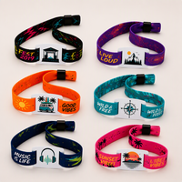 Bracelet RFID haute fréquence 13,56 MHz en polyester, imprimé sur mesure par sublimation, jetable, pour événements et festivals de musique