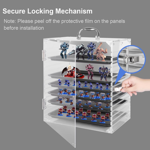 حقيبة تخزين مخصصة شفافة من الأكريليك بحجم صغير وهي علبة عرض محمولة مع 4 صوانٍ معدنية - Product Image 2