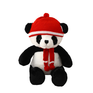 Classico <span class=keywords><strong>Panda</strong></span> Bianco e <span class=keywords><strong>Nero</strong></span> di Peluche con Abito Lavorato a Maglia con Pompon - Product Image 4