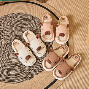 Ciabatte in lino da donna Creative adorabili sandali Fugu per interni casa con suola di lino spesse scarpe sandali con suola morbida - Product Image 2
