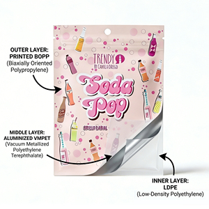 Sachets Mylar personnalisés imprimés numériquement, 3,5 paquets, 4x5, pour bonbons comestibles, holographiques, anti-odeur, avec fermeture éclair, pochettes verticales en plastique - Product Image 4