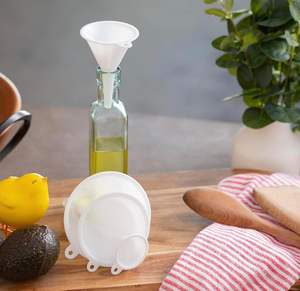 Grupo plástico do funil 4 PC de funis para encher garrafas, uso da cozinha, óleo do carro, gás, frascos, Chef-pequeno, médio, grande - Product Image 2