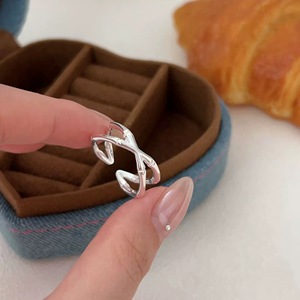 Anillo Abierto de Bambú con Diseño de Escalones Ascendentes, Plata de Ley S925, Joyería de Moda Unisex, Regalo - Product Image 3