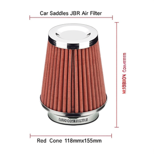 กรองอากาศรถยนต์ JBR-8007 ขนาด 118 มม. x 155 มม. สีแดง รูปทรงกรวย สำหรับเครื่องยนต์รถยนต์ทั่วไป - Product Image 1